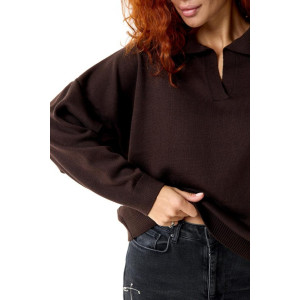 Джемпер женский "Феникс ТК" вязаное полотно (р-ры: 44-60) темно-коричневый Джемпер женский "Феникс ТК" вязаное полотно (р-ры: 44-60) темно-коричневый