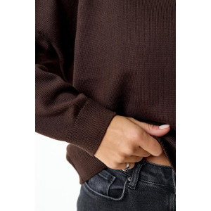 Джемпер женский "Феникс ТК" вязаное полотно (р-ры: 44-60) темно-коричневый Джемпер женский "Феникс ТК" вязаное полотно (р-ры: 44-60) темно-коричневый