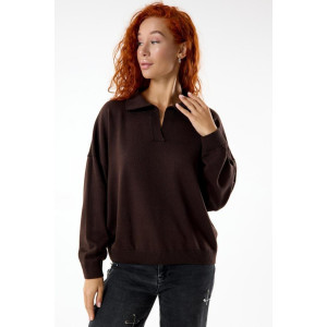 Джемпер женский "Феникс ТК" вязаное полотно (р-ры: 44-60) темно-коричневый Джемпер женский "Феникс ТК" вязаное полотно (р-ры: 44-60) темно-коричневый