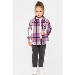 Рубашка детская МЛШ "Клео" фланель (р-ры: 92-122) фиолетовый Рубашка детская МЛШ "Клео" фланель (р-ры: 92-122) фиолетовый