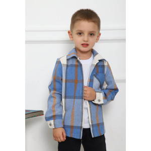 Рубашка детская МЛШ "Клео" фланель (р-ры: 92-122) голубой Рубашка детская МЛШ "Клео" фланель (р-ры: 92-122) голубой