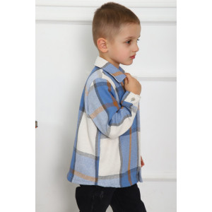 Рубашка детская МЛШ "Клео" фланель (р-ры: 92-122) голубой Рубашка детская МЛШ "Клео" фланель (р-ры: 92-122) голубой