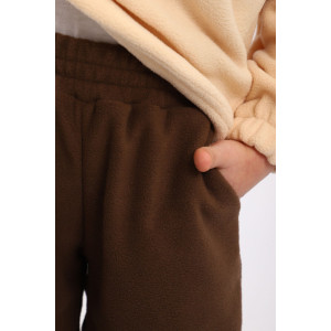 Костюм двойка детский МЛШ "Бэмби" флис (р-ры: 92-122) молочный-коричневый Костюм двойка детский МЛШ "Бэмби" флис (р-ры: 92-122) молочный-коричневый