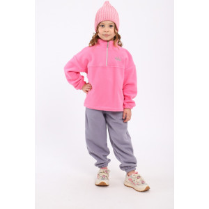 Костюм двойка детский МЛШ "Бэмби" флис (р-ры: 92-122) розовый-серый Костюм двойка детский МЛШ "Бэмби" флис (р-ры: 92-122) розовый-серый