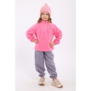 Костюм двойка детский МЛШ "Бэмби" флис (р-ры: 92-122) розовый-серый Костюм двойка детский МЛШ "Бэмби" флис (р-ры: 92-122) розовый-серый