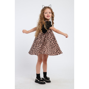 Сарафан детский МЛШ "Медина" футер 2-х нитка (р-ры: 104-128) леопардовый Сарафан детский МЛШ "Медина" футер 2-х нитка (р-ры: 104-128) леопардовый