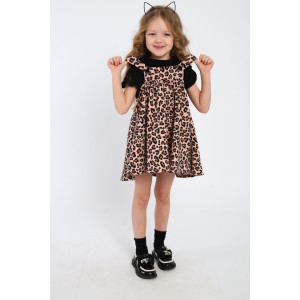 Сарафан детский МЛШ "Медина" футер 2-х нитка (р-ры: 104-128) леопардовый Сарафан детский МЛШ "Медина" футер 2-х нитка (р-ры: 104-128) леопардовый