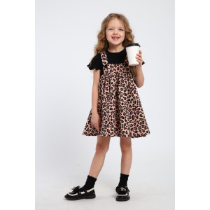 Сарафан детский МЛШ "Медина" футер 2-х нитка (р-ры: 104-128) леопардовый Сарафан детский МЛШ "Медина" футер 2-х нитка (р-ры: 104-128) леопардовый