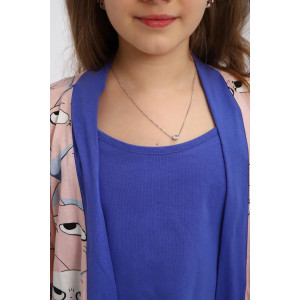 Пеньюар тройка детский "Красотка" кулирка (р-ры: 140-170) розовый Пеньюар тройка детский "Красотка" кулирка (р-ры: 140-170) розовый