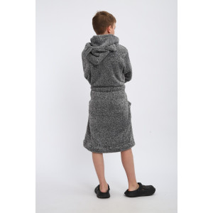 Халат детский "Отдых" велсофт (р-ры: 134-164) серый Халат детский "Отдых" велсофт (р-ры: 134-164) серый
