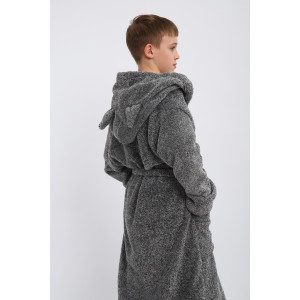 Халат детский "Отдых" велсофт (р-ры: 134-164) серый Халат детский "Отдых" велсофт (р-ры: 134-164) серый
