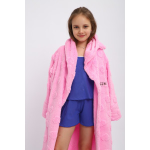 Халат детский "Отдых" велсофт (р-ры: 134-164) розовый Халат детский "Отдых" велсофт (р-ры: 134-164) розовый