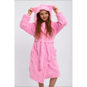 Халат детский "Отдых" велсофт (р-ры: 134-164) розовый Халат детский "Отдых" велсофт (р-ры: 134-164) розовый