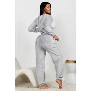 Пижама женская "Ариэль-4" 1292-6 велсофт (р-ры: 42-56) серый сердца Пижама женская "Ариэль-4" 1292-6 велсофт (р-ры: 42-56) серый сердца