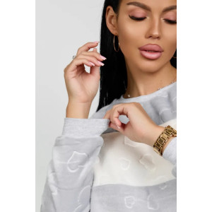 Пижама женская "Ариэль-4" 1292-6 велсофт (р-ры: 42-56) серый сердца Пижама женская "Ариэль-4" 1292-6 велсофт (р-ры: 42-56) серый сердца