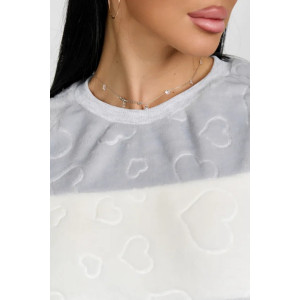 Пижама женская "Ариэль-4" 1292-6 велсофт (р-ры: 42-56) серый сердца Пижама женская "Ариэль-4" 1292-6 велсофт (р-ры: 42-56) серый сердца