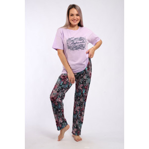 Пижама женская "Королева-1" кулирка (р-ры: 48-58) сирень