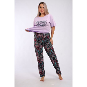 Пижама женская "Королева-1" кулирка (р-ры: 48-58) сирень