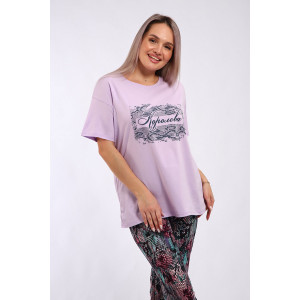 Пижама женская "Королева-1" кулирка (р-ры: 48-58) сирень