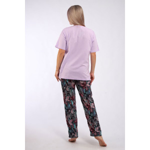 Пижама женская "Королева-1" кулирка (р-ры: 48-58) сирень
