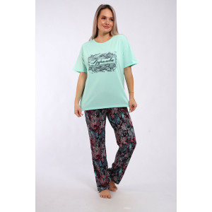 Пижама женская "Королева-1" кулирка (р-ры: 48-58) ментол