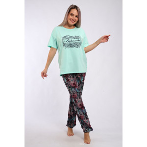 Пижама женская "Королева-1" кулирка (р-ры: 48-58) ментол