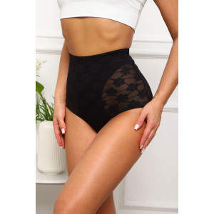 Трусы женские №64920 хлопок стрейч с кружевом (р-ры: 44-48) черный