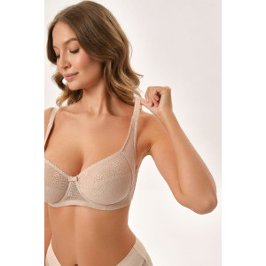 Бюстгальтер женский кружевной OIRO Agata 2821 бежевый Бюстгальтер женский кружевной OIRO Agata 2821 бежевый