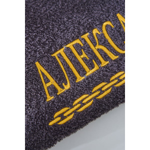 Полотенце махровое с вышивкой №14418/11 "Александр" графит Полотенце махровое с вышивкой №14418/11 "Александр" графит