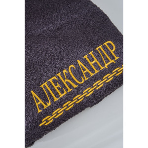 Полотенце махровое с вышивкой №14418/11 "Александр" графит Полотенце махровое с вышивкой №14418/11 "Александр" графит