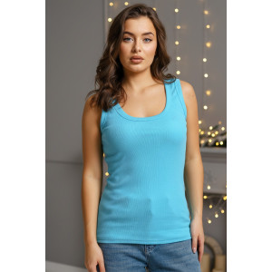 Майка женская "Мия" кашкорсе (р-ры: 46-56) бирюзовый Майка женская "Мия" кашкорсе (р-ры: 46-56) бирюзовый