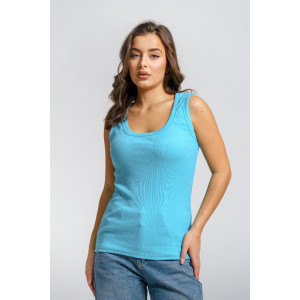 Майка женская "Мия" кашкорсе (р-ры: 46-56) бирюзовый Майка женская "Мия" кашкорсе (р-ры: 46-56) бирюзовый