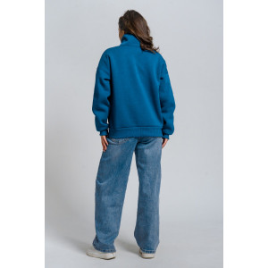 Толстовка женская "Сабина" футер 3-х нитка с начесом (р-ры: 42-56) петроль Толстовка женская "Сабина" футер 3-х нитка с начесом (р-ры: 42-56) петроль