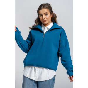Толстовка женская "Сабина" футер 3-х нитка с начесом (р-ры: 42-56) петроль Толстовка женская "Сабина" футер 3-х нитка с начесом (р-ры: 42-56) петроль