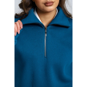 Толстовка женская "Сабина" футер 3-х нитка с начесом (р-ры: 42-56) петроль Толстовка женская "Сабина" футер 3-х нитка с начесом (р-ры: 42-56) петроль