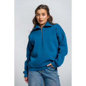 Толстовка женская "Сабина" футер 3-х нитка с начесом (р-ры: 42-56) петроль Толстовка женская "Сабина" футер 3-х нитка с начесом (р-ры: 42-56) петроль