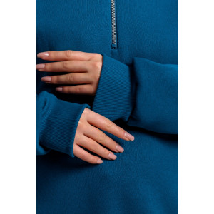 Толстовка женская "Сабина" футер 3-х нитка с начесом (р-ры: 42-56) петроль Толстовка женская "Сабина" футер 3-х нитка с начесом (р-ры: 42-56) петроль