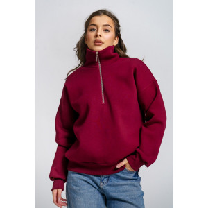 Толстовка женская "Сабина" футер 3-х нитка с начесом (р-ры: 42-56) бордо Толстовка женская "Сабина" футер 3-х нитка с начесом (р-ры: 42-56) бордо