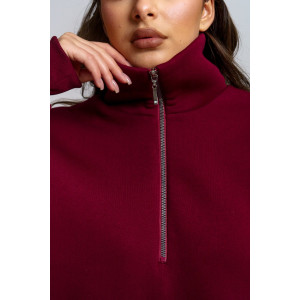 Толстовка женская "Сабина" футер 3-х нитка с начесом (р-ры: 42-56) бордо Толстовка женская "Сабина" футер 3-х нитка с начесом (р-ры: 42-56) бордо