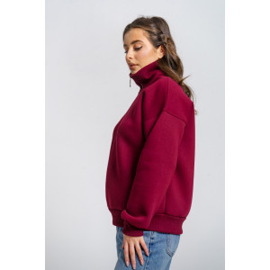 Толстовка женская "Сабина" футер 3-х нитка с начесом (р-ры: 42-56) бордо Толстовка женская "Сабина" футер 3-х нитка с начесом (р-ры: 42-56) бордо