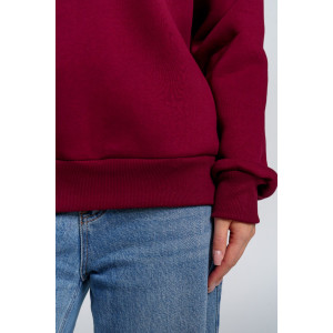 Толстовка женская "Сабина" футер 3-х нитка с начесом (р-ры: 42-56) бордо Толстовка женская "Сабина" футер 3-х нитка с начесом (р-ры: 42-56) бордо