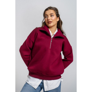 Толстовка женская "Сабина" футер 3-х нитка с начесом (р-ры: 42-56) бордо Толстовка женская "Сабина" футер 3-х нитка с начесом (р-ры: 42-56) бордо