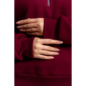 Толстовка женская "Сабина" футер 3-х нитка с начесом (р-ры: 42-56) бордо Толстовка женская "Сабина" футер 3-х нитка с начесом (р-ры: 42-56) бордо