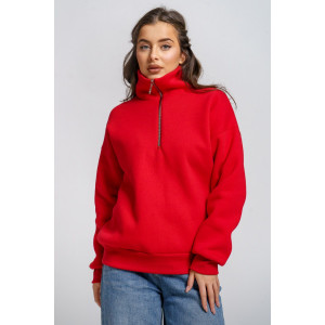 Толстовка женская "Сабина" футер 3-х нитка с начесом (р-ры: 42-56) алый Толстовка женская "Сабина" футер 3-х нитка с начесом (р-ры: 42-56) алый