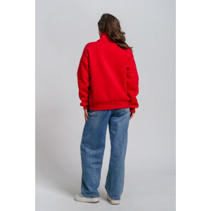 Толстовка женская "Сабина" футер 3-х нитка с начесом (р-ры: 42-56) алый Толстовка женская "Сабина" футер 3-х нитка с начесом (р-ры: 42-56) алый