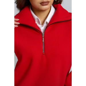 Толстовка женская "Сабина" футер 3-х нитка с начесом (р-ры: 42-56) алый Толстовка женская "Сабина" футер 3-х нитка с начесом (р-ры: 42-56) алый