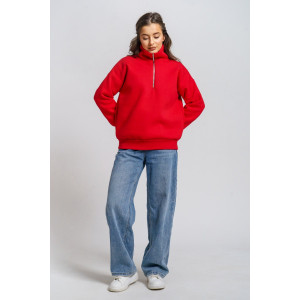Толстовка женская "Сабина" футер 3-х нитка с начесом (р-ры: 42-56) алый Толстовка женская "Сабина" футер 3-х нитка с начесом (р-ры: 42-56) алый