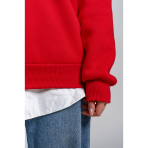 Толстовка женская "Сабина" футер 3-х нитка с начесом (р-ры: 42-56) алый Толстовка женская "Сабина" футер 3-х нитка с начесом (р-ры: 42-56) алый