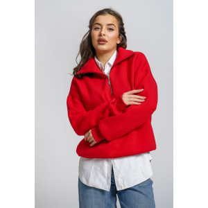 Толстовка женская "Сабина" футер 3-х нитка с начесом (р-ры: 42-56) алый Толстовка женская "Сабина" футер 3-х нитка с начесом (р-ры: 42-56) алый