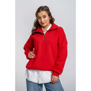 Толстовка женская "Сабина" футер 3-х нитка с начесом (р-ры: 42-56) алый Толстовка женская "Сабина" футер 3-х нитка с начесом (р-ры: 42-56) алый